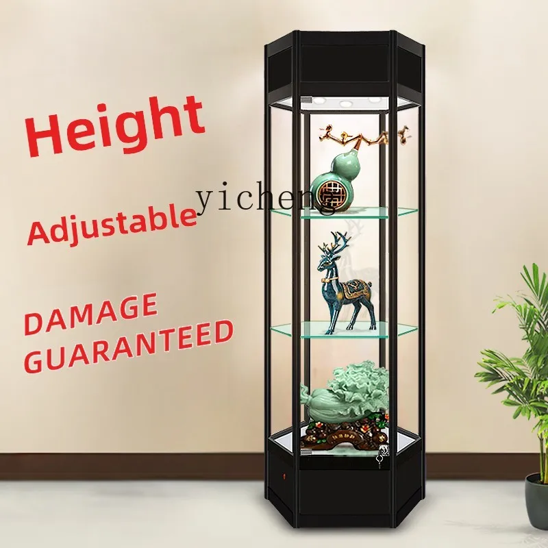 GZ-3  Live Rotary Cabinet Round Display Cabinet Glass Side Cabinet Display Stand Jewelry Gifts Product Showcase