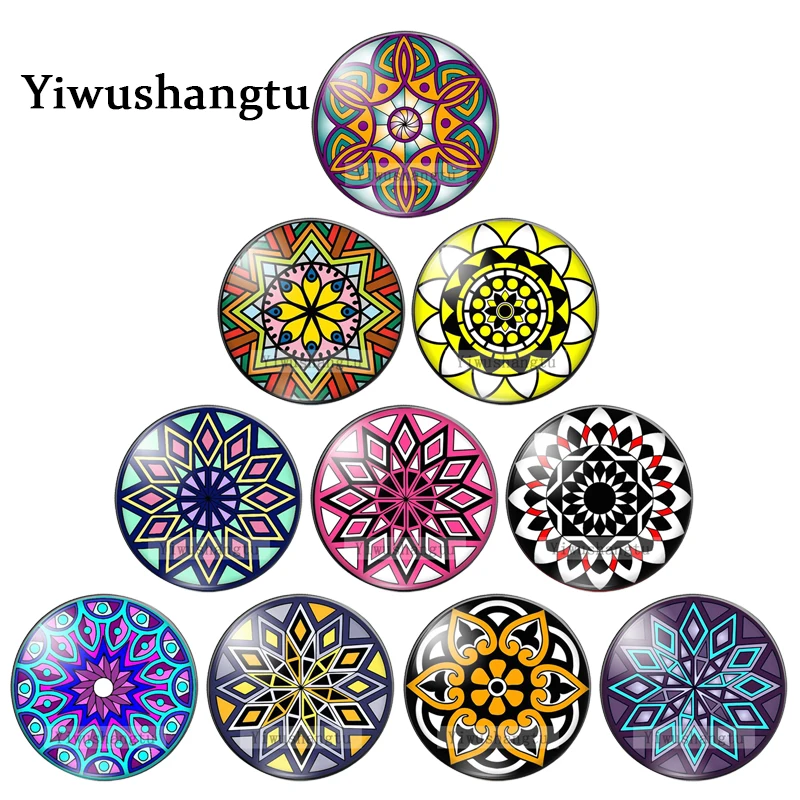 

Colorful Datura symmetry Art Paintings 8mm/12mm/20mm/25mm Round photo glass cabochon demo flat back Making findings