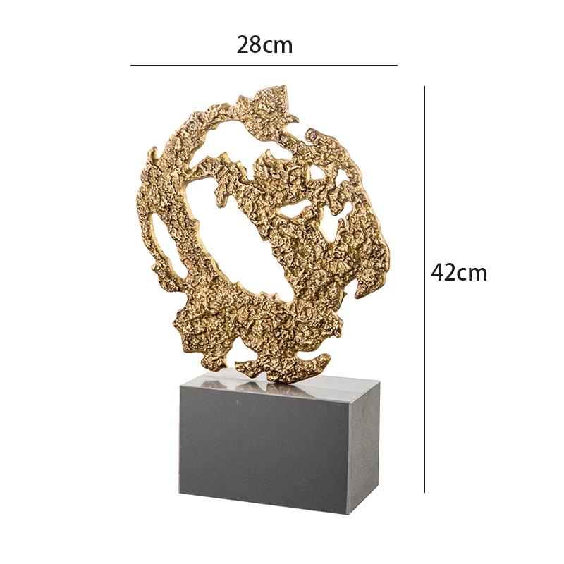 ديكور فندقي لمدخل الرخام الراقية، تصميم حديث، زخرفة مرجانية لسطح المكتب من النحاس الفاخر #5