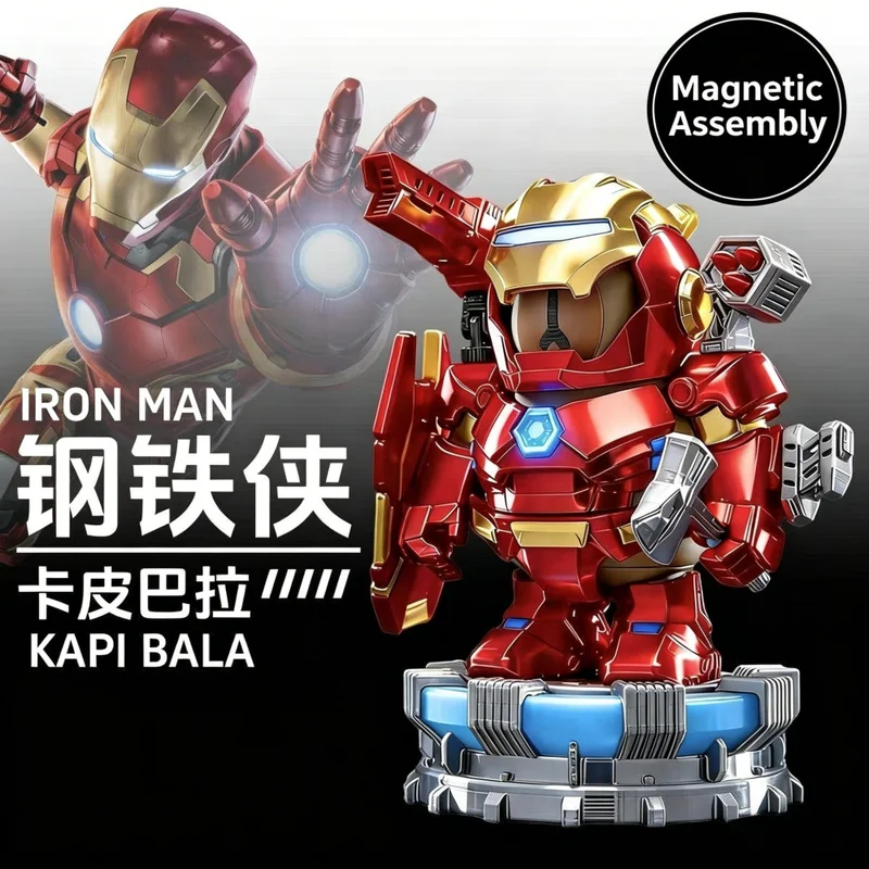 

Оригинальные магнитные фигурки-роботы Iron Capybara Hero: Человек-паук Капибара, креативные мультяшные игрушки, подарок-сюрприз