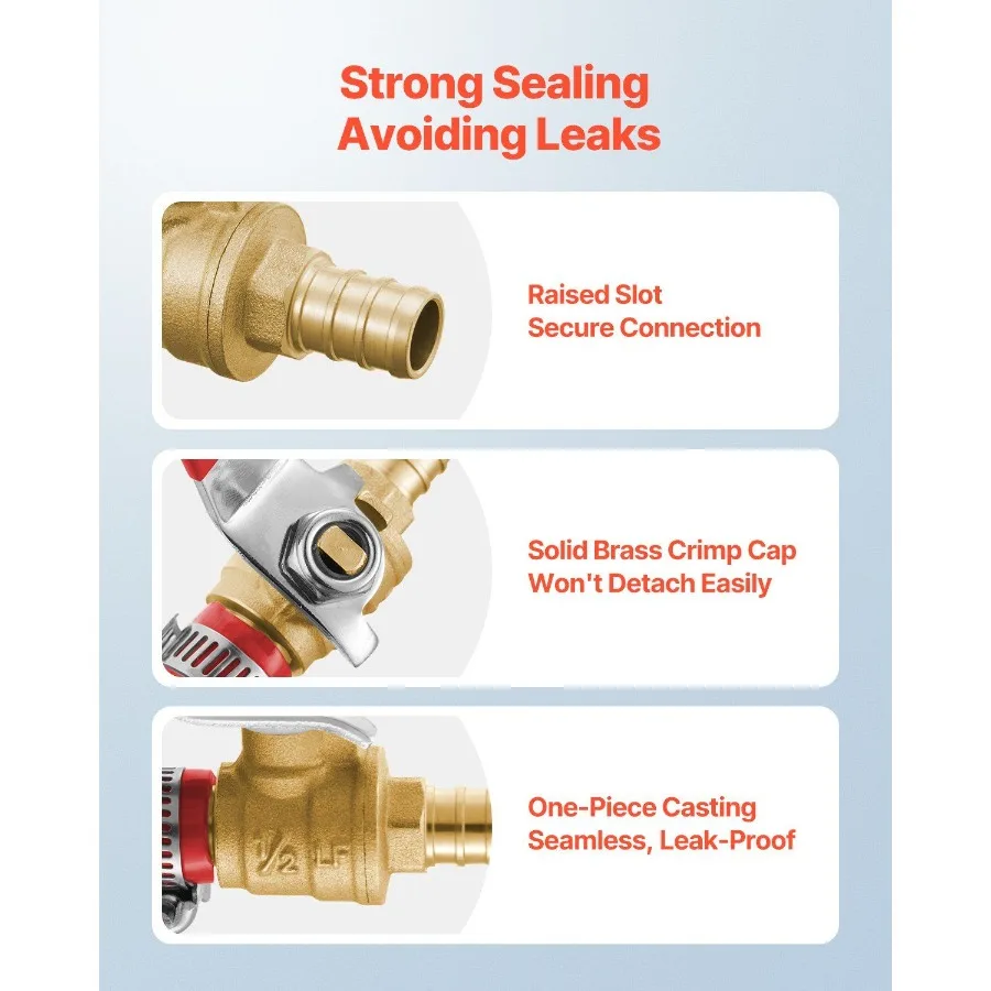 صمام كروي PEX 10 قطع 1 2 في صمام كروي نحاسي PEX صمام كروي نحاسي كامل المنفذ