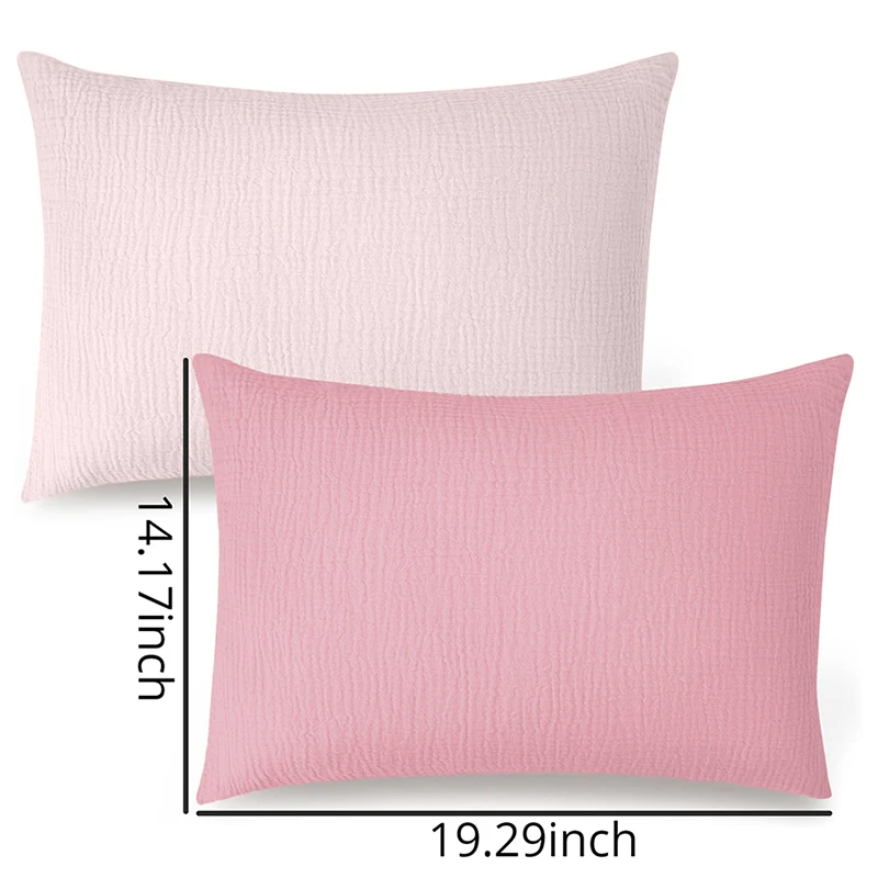 2PCS Muslin Toddler Pillowcase 100% Cotton Toddler Pillow Case Cover Soft Breathable Travel Baby Pillow Sheets Envelope Closure