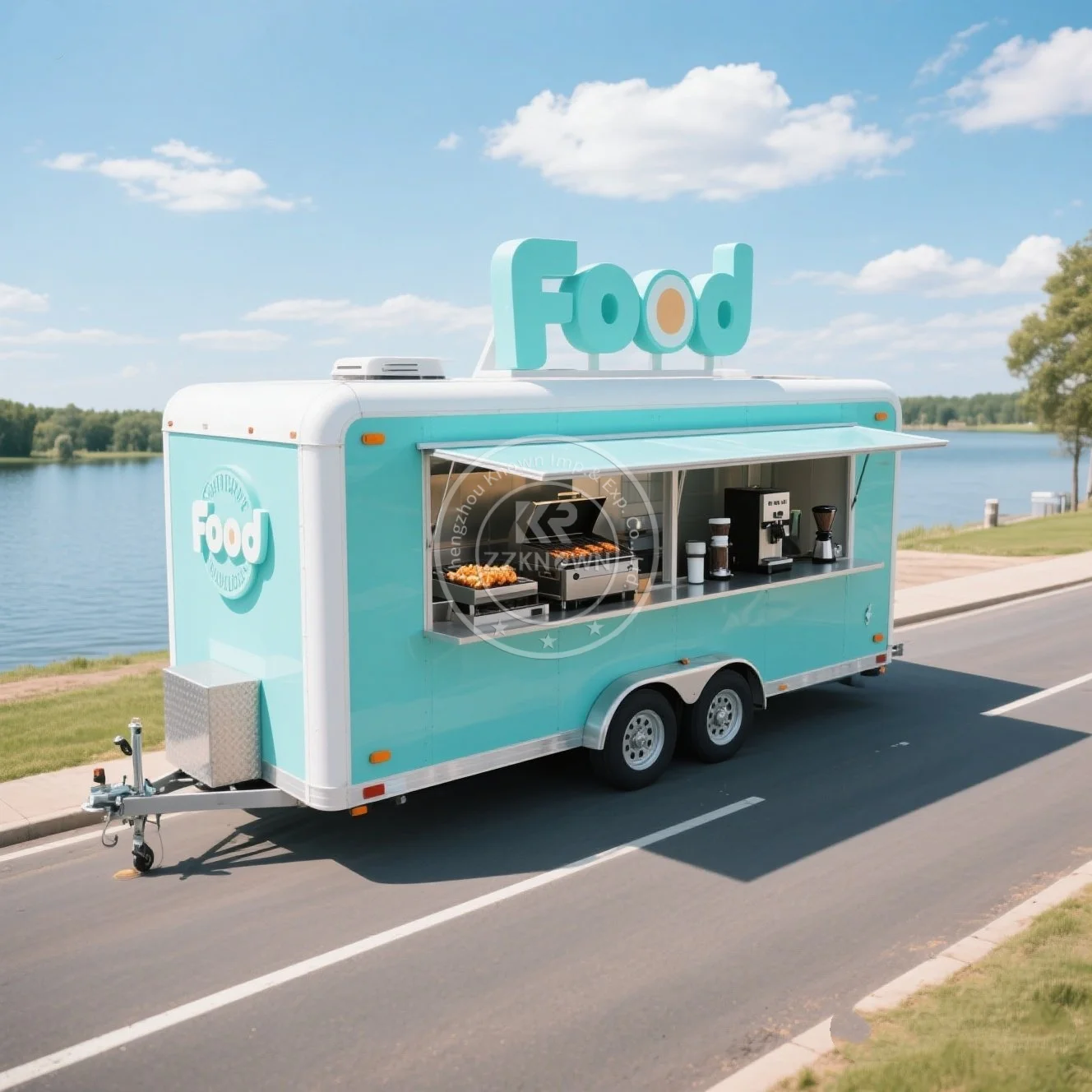 

2025 Mobile Coffee Trailer USA Standard Food Vending Cart Food Car Custom Color Pull The Dining Cart for Sale Customized