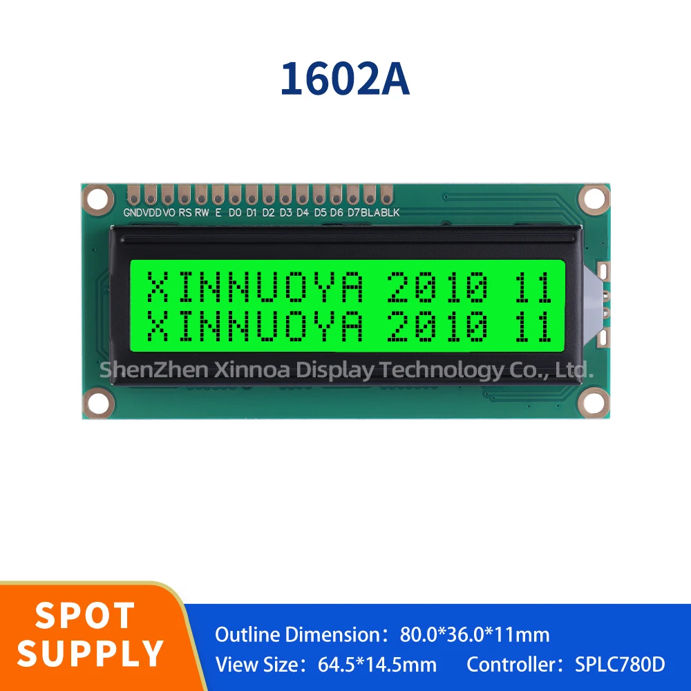 Lcd1602 Lcd 1602 Module Green Screen 16X2 Character Lcd Display Module Splc780D Controller Blue Black Light