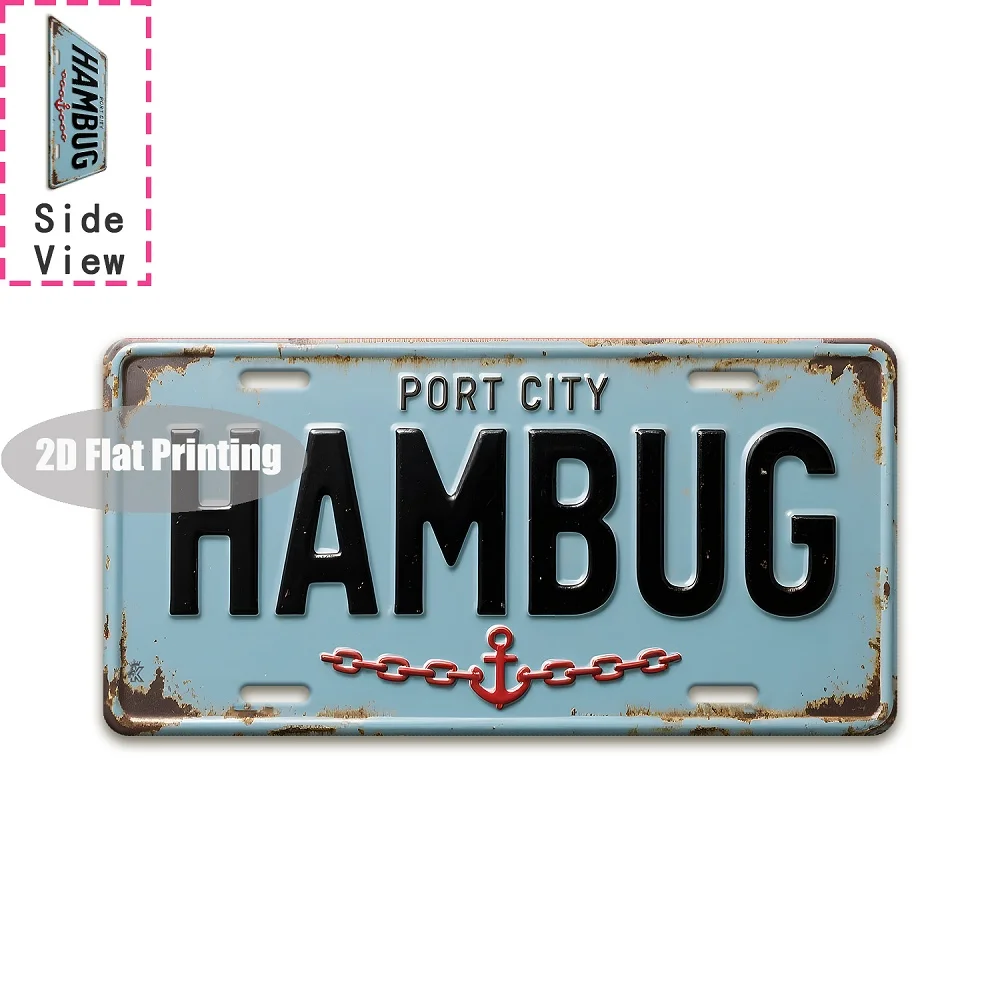 Tin Sign - Vintage Durable Metal Plaque Wall Decor, Home Office Bar Man Cave Global City Coordinate Birth Year License Plate W