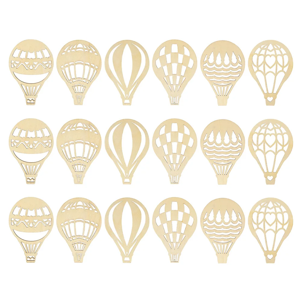 

18pcs Air Balloon Wood Slices Unfinished Pieces Diy Diy Craft Accessory Crafts Home Decor Wooden Cutouts Kids Painting