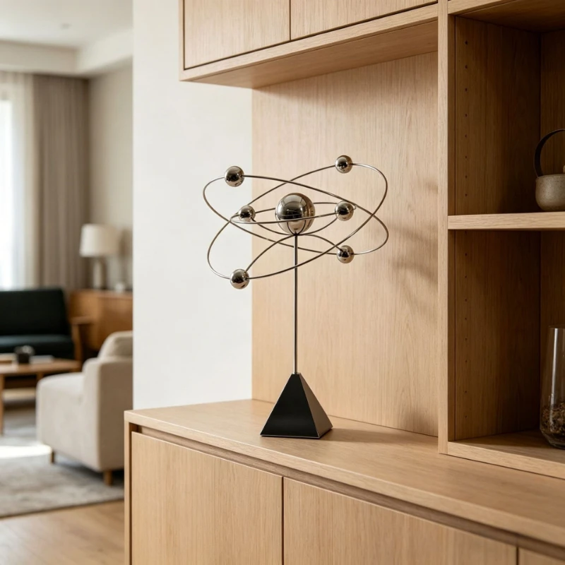 Modern light luxury creative asteroid ball ornament high-end sense living room desktop model room metal