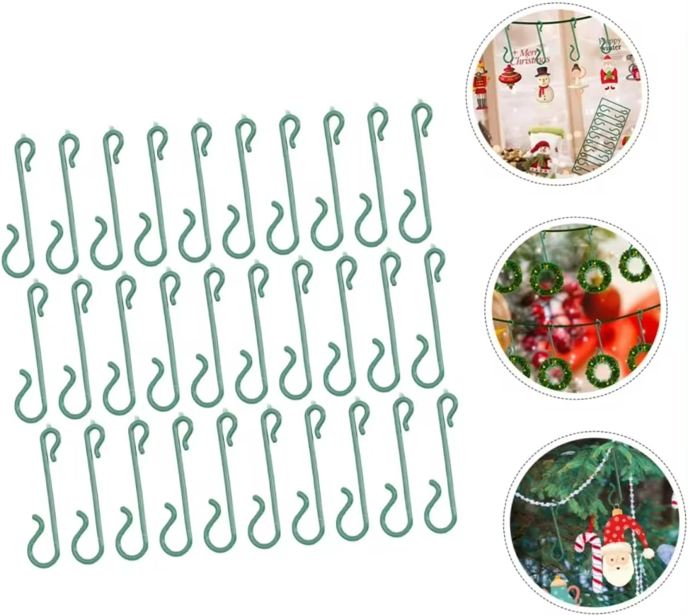 

100pcs Christmas Pendant Hooks Decoration Hooks S-shaped Hangers Christmas Tree Hooks for Ornaments Christmas Decoration Hangers