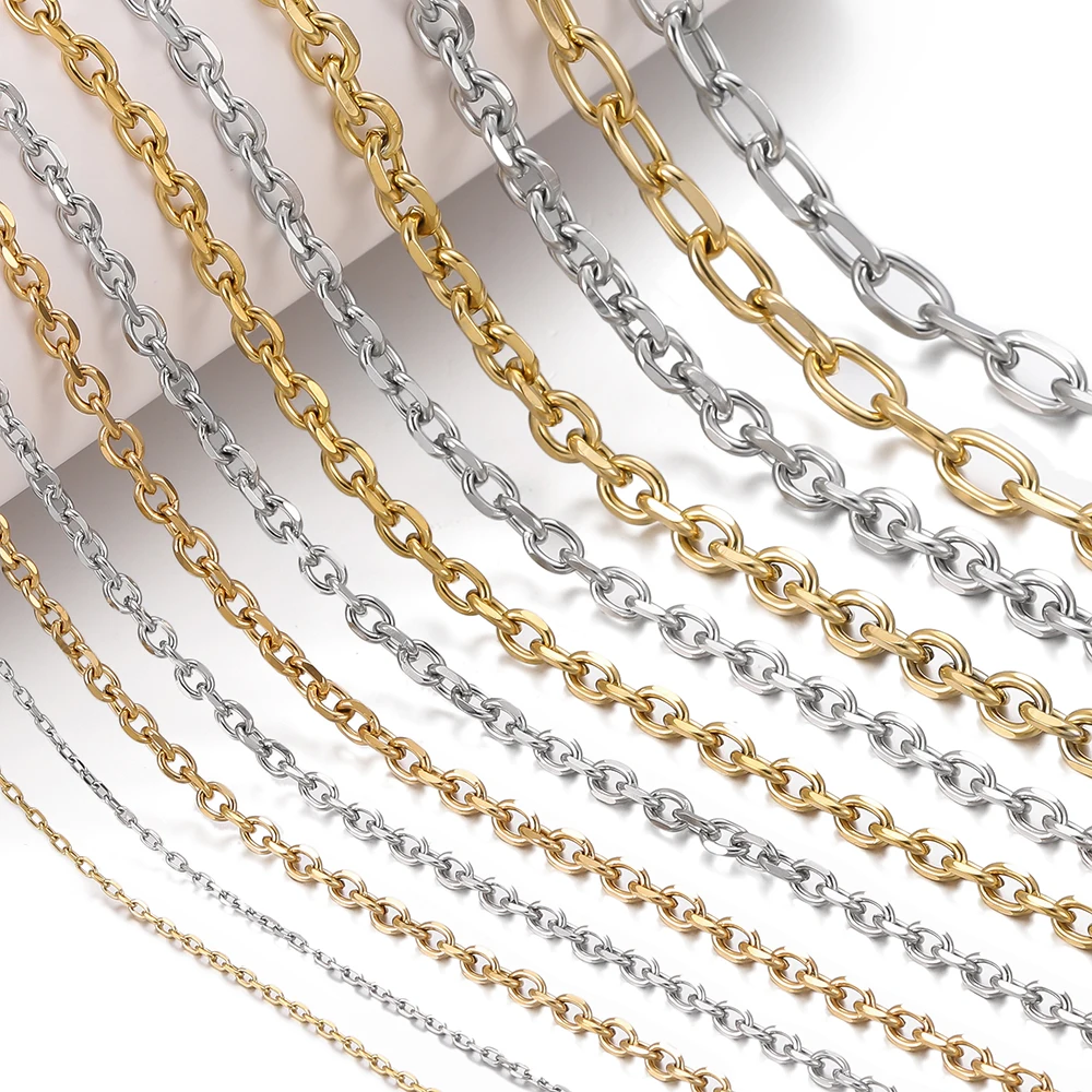 

1Meter/Pack 0.4/0.8/1/1.2/1.6/1.8mm Stainless Steel Handmade Chains for DIY Necklace Bracelets Jewelry Making Accessories