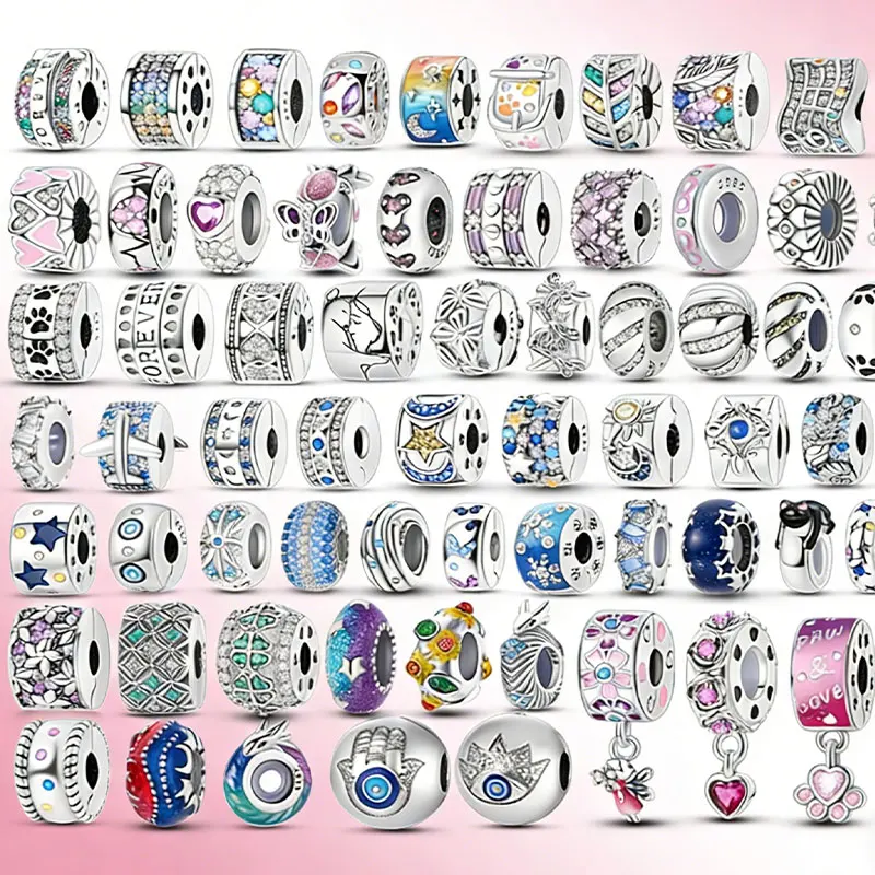 

925 Sterling Silver Charms Lucky Cat Stopper Clip Spacer Bead Fit Original Bracelets Bag Keychain Pendant Diy Women Jewelry Gift