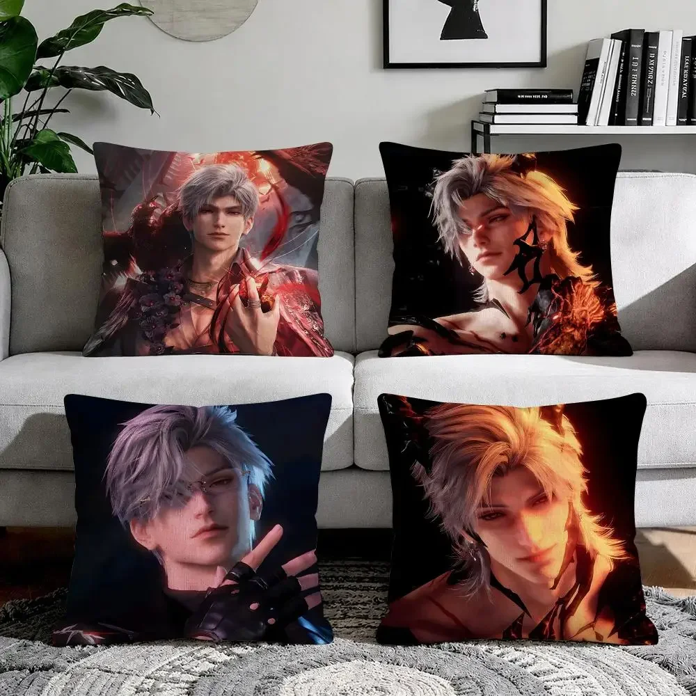 Game L-Love and Deepspace Sylus Cushion Cover Organic Natural Linen Pillowcase with Double Sided Print for Sofa Home Decor Gift