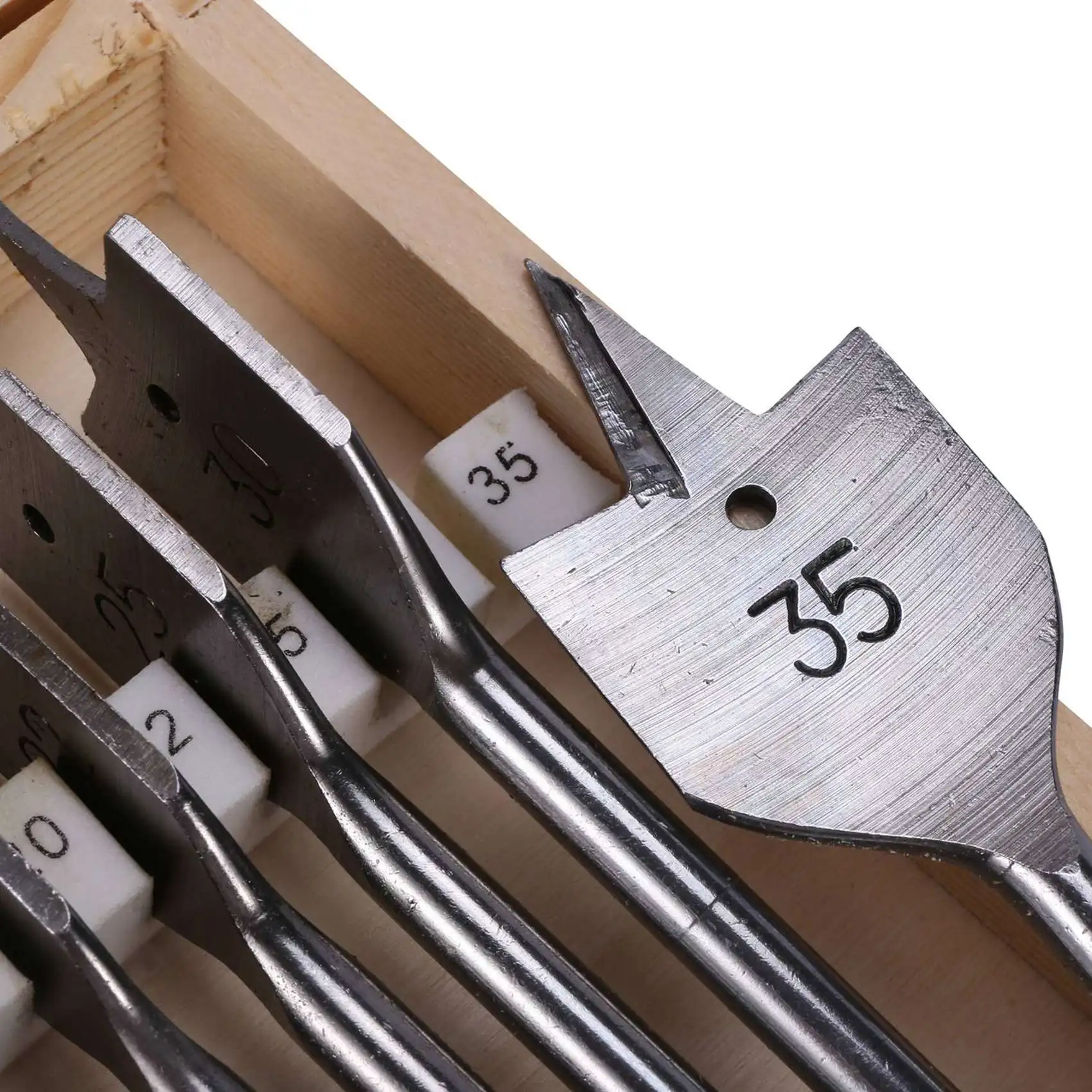 

A74E-26Pcs Flat Spade Drill Bits Set Metal Bit Kit Hex Shank Woodworking Tool Accessories