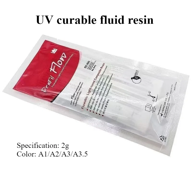 Dental UV Curable Fluid Resin Low Viscosity Characteristics Good Flowability Dental Oral Laboratory Treatment Repair Tools