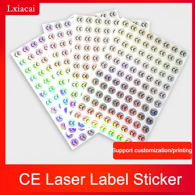 1000PCS Colorful Laser Round CE Label PASS Self-Adhesive Waterproof Sticker