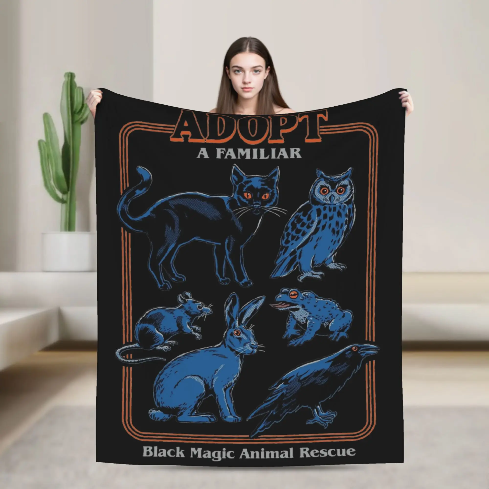 

Adopt A Familiar Halloween Blankets Flannel All Season Nostalgia Portable Lightweight Thin Throw Blanket for Sofa Car Rug Piece