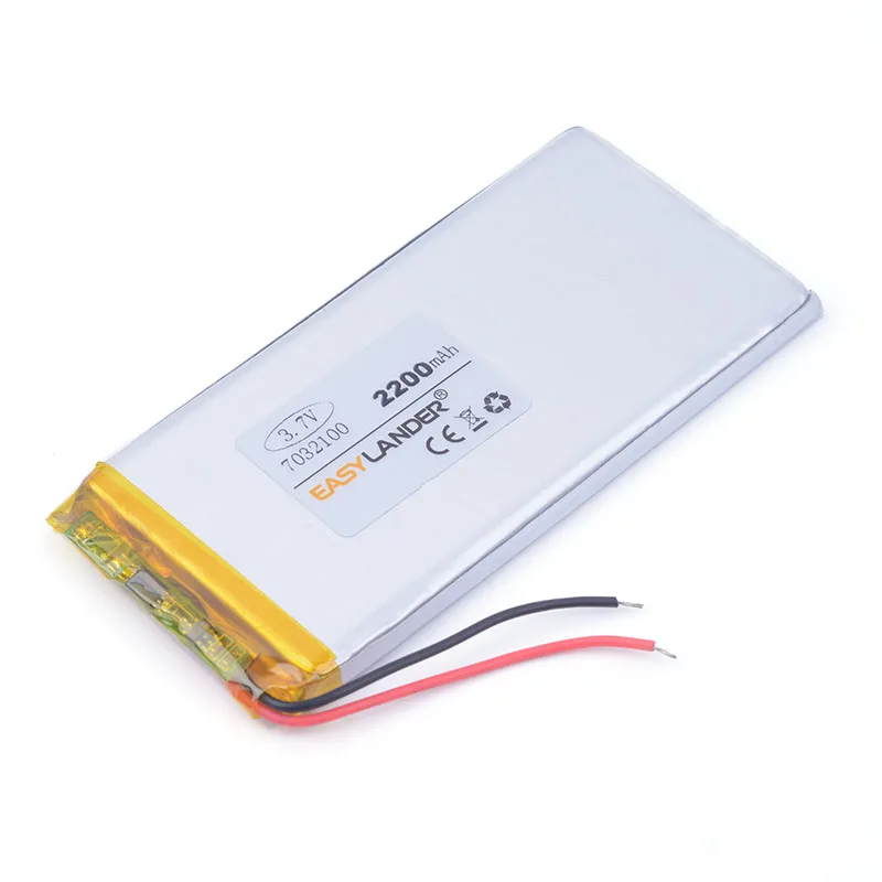 3.7V 7032100   Batería recargable del polímero de Li-ion de litio de 2200mAh para DVD móvil de la energía móvil MP5 MP4