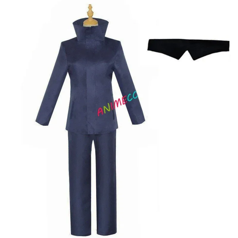 dd12ANIMECC في المخزون S-2XL جوجو ساتورو تأثيري ازياء شعر مستعار اييشادي نظارات الأزرق السراويل العليا زي مدرسي ثانوية مجموعة هالوين Pa