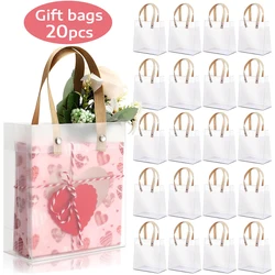 20pcs Small Translucent Gift Bag, Christmas Halloween, Wedding, Bridesmaids, Birthday Party Gift Bag, Carnival, Back to School