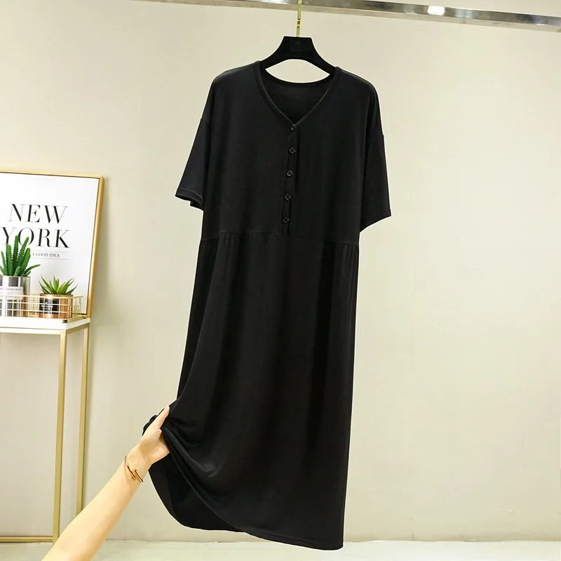 Nightgowns Short Sleeve Dresses Women's Clothing Homewear Summer Simple Comfortable Casual Breathable Fashionable Loose Large