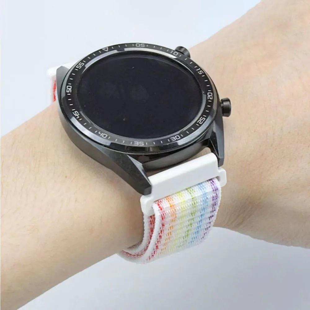 삼성 갤럭시 시계 6/5/4/Gerar S3/Huawei Watch GT/GT2 Pro 용 20mm 22mm 나일론 스트랩 Amazfit GTR/GTS 용 교체 가능한 팔찌