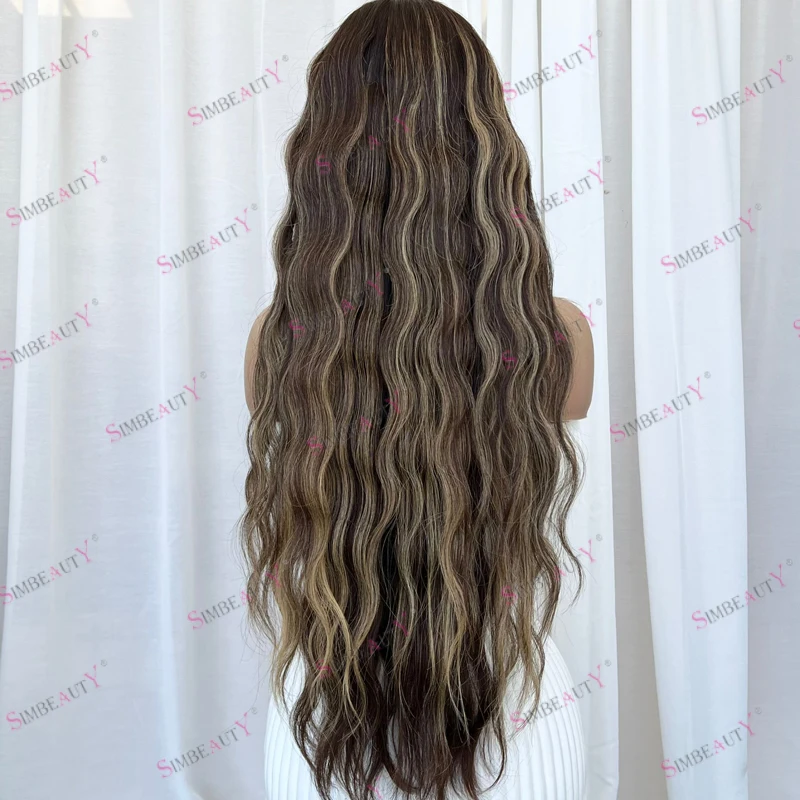 تسليط الضوء على الرماد البني موجة الجسم العميق طويل 26 بوصة الشعر البشري 1x4 حجم الأوسط U جزء الباروكات للنساء السود رخيصة آلة كاملة الباروكات #3