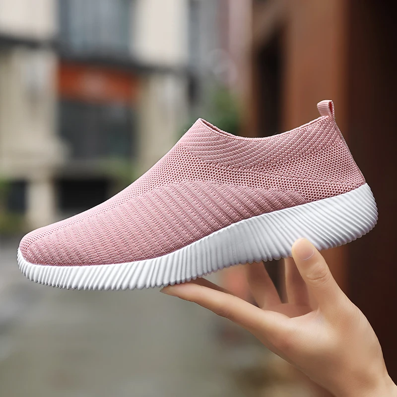 Women's Mesh Breathable Loafers Sneakers Slip on comfortable mesh women flats shoes female sock shoes Walking Shoes Casual Shoes