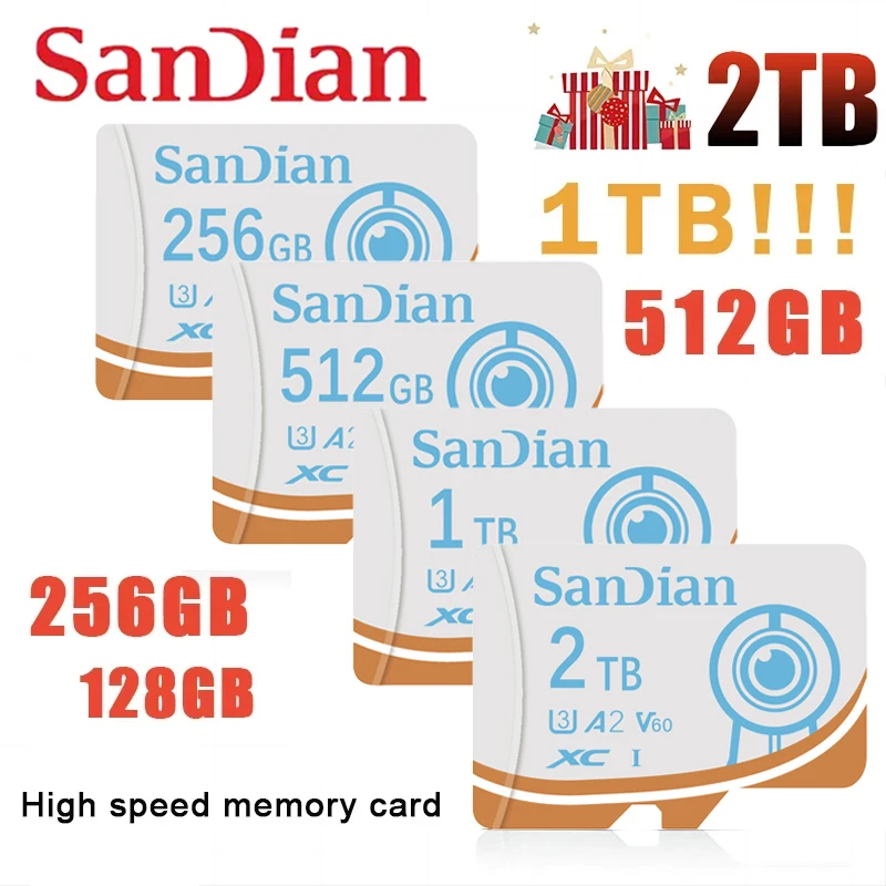 Флэш-память 2 ТБ 1TB Micro TF SD карта 512GB 256GB TF флэш-память 128GB карта памяти вождения 64GB камера