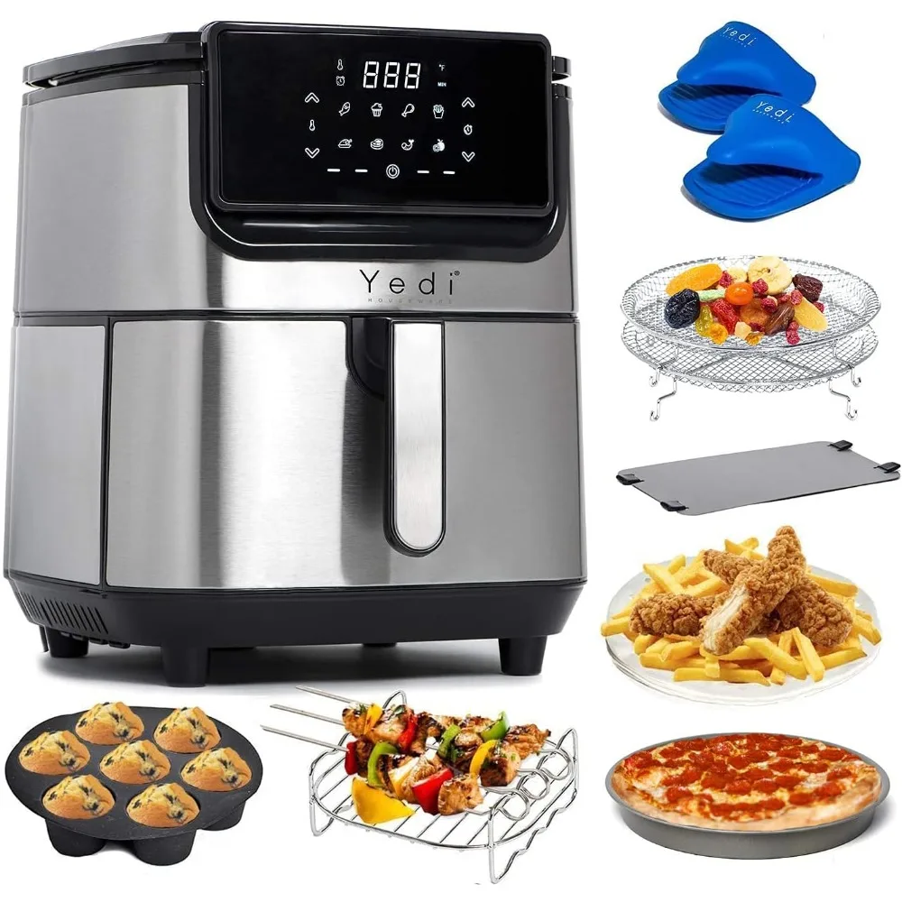 

Evolution Air Fryer, 6.8 Quart, Stainless Steel, Ceramic Cooking Basket, with Deluxe Accessory Kit and Recipe Book