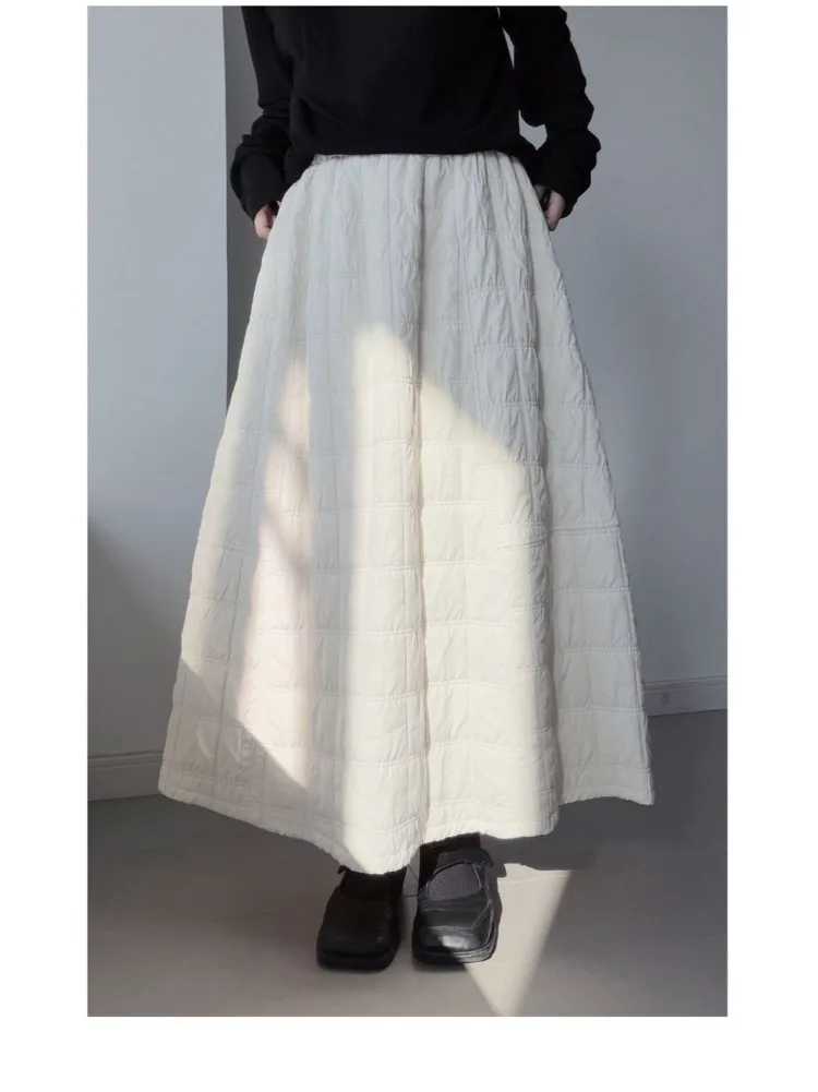 Comfortable Loose Cotton Bud Skirt Vintage Texture Half-length A-line Long Dressing Style Korean Version Casual Wear