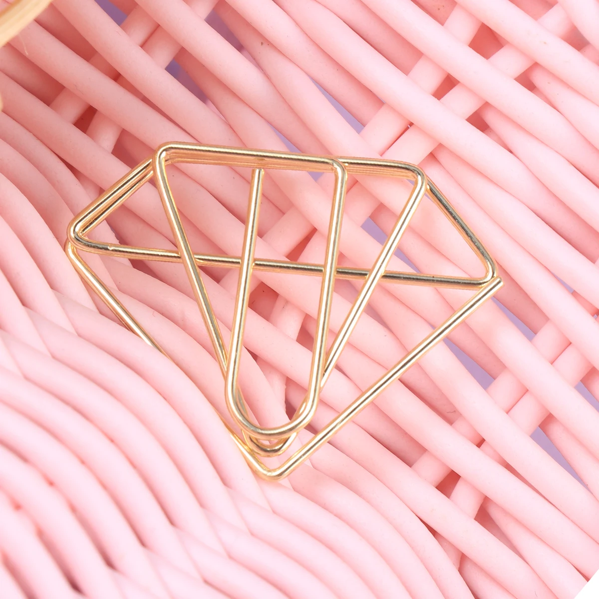 

8pcs Bright Diamond Paper Clips Metal Corrosion Resistant Skidproof Compact Design Office Home School Decorative Stationery
