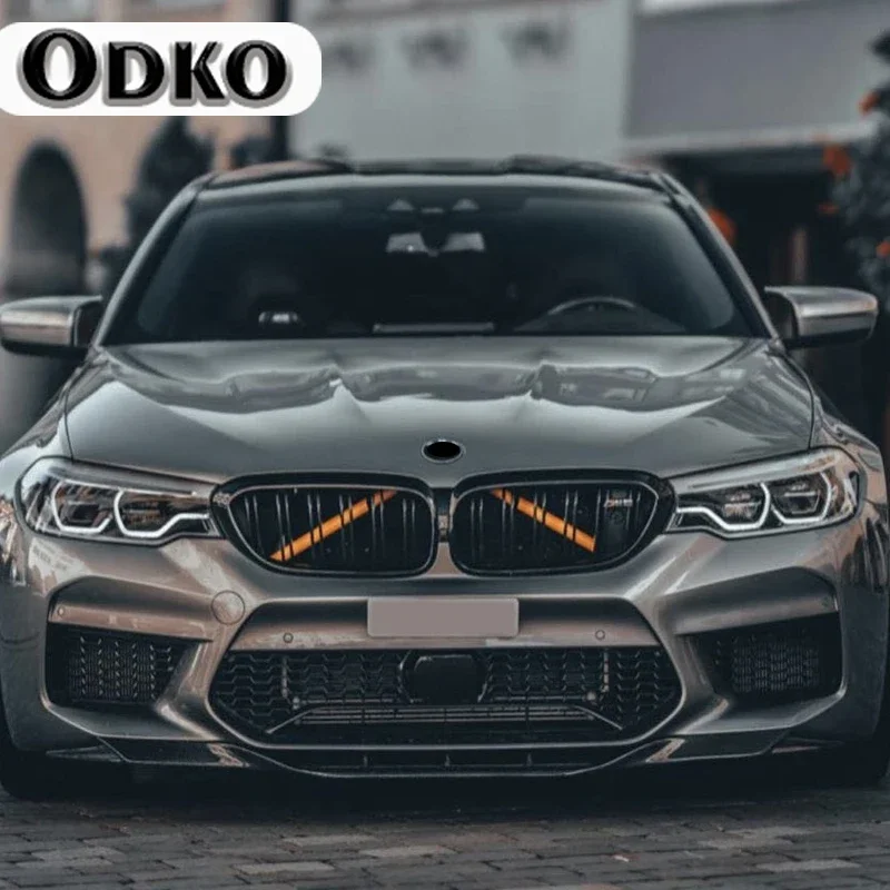 2Pcs Front Grille Trim Strips Cover Frame Stickers For BMW F10 E60 F30 F32 F20 F22 F06 F02 F25 F26 G20 1 2 3 4 5 6 7 Series view 3