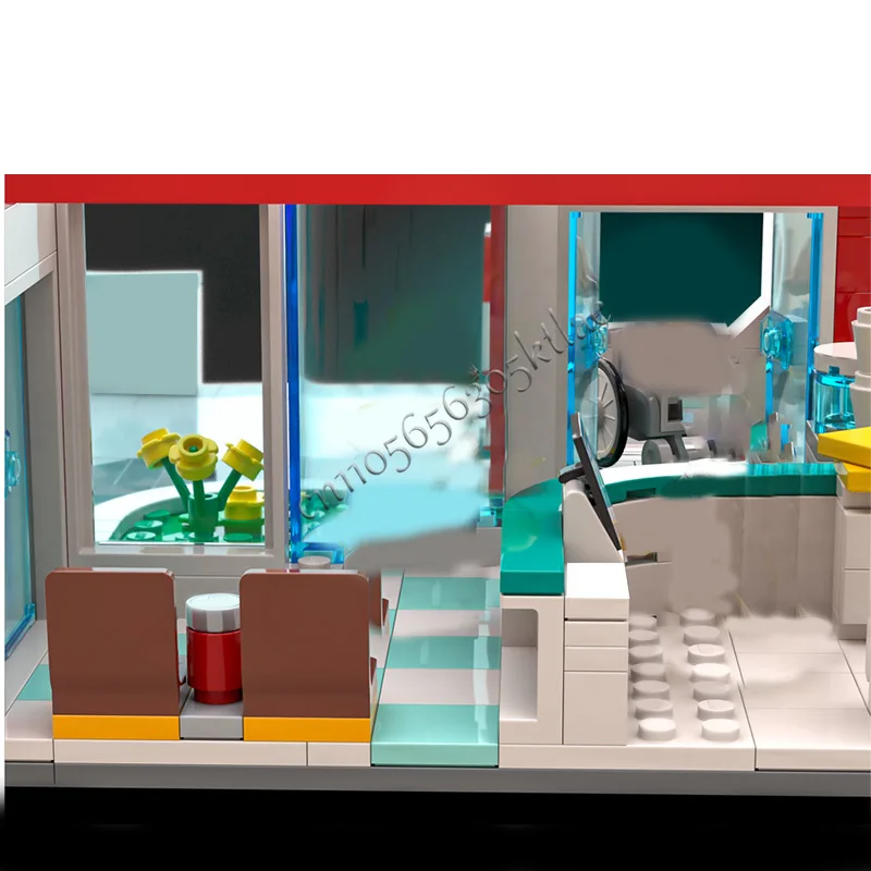 810 قطعة مستشفى مدينة شارع المنزل MOC تخصيص وحدات بنة شعبية التعليمية للأطفال تصميم لتقوم بها بنفسك لعبة عيد الميلاد هدية