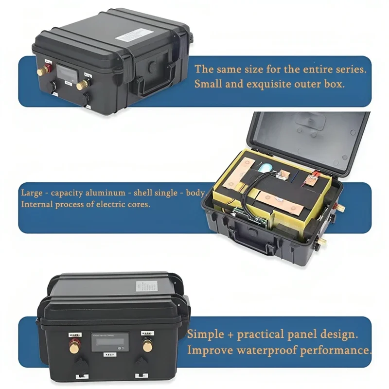 12.8V 100Ah LiFePO4 Battery Pack with Built-in Bluetooth BMS 12V 40Ah Waterproof for Solar Powered Camper Yacht Inverter Engine