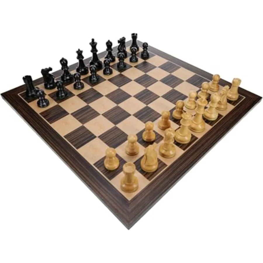 

Bobby Fischer Ultimate Chess Set with Wooden Chess Board Ebonized Boxwood Chess Pieces 3.75 in. King 20.75 Inch Luxury Chess Se