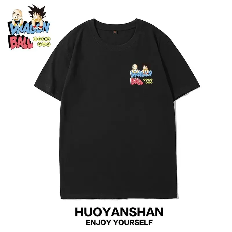 

Dragon Ball T-shirt for Men and Women's New Pure Cotton Short-sleeved Loose Large-size Couple Outfit Sun Wukong Animation Top