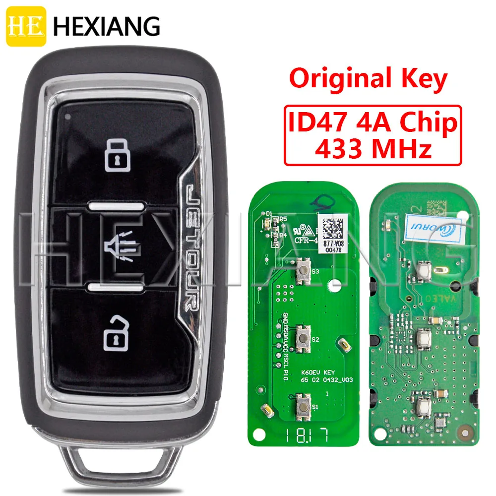 DR Original ID47 Chip 4A Chip 433MHz Keyless Go Genuine Car Remote Key For Jetour X70 X70S X70 Plus X90 X95