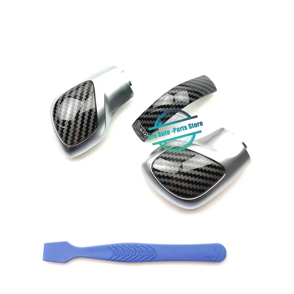 

Chrome Matte With Carbon Fiber Shift Knob Gear Side Cover DSG Logo For VW Golf 6 7 R GTI Passat B7 B8 CC R20 Jetta MK6 GLI