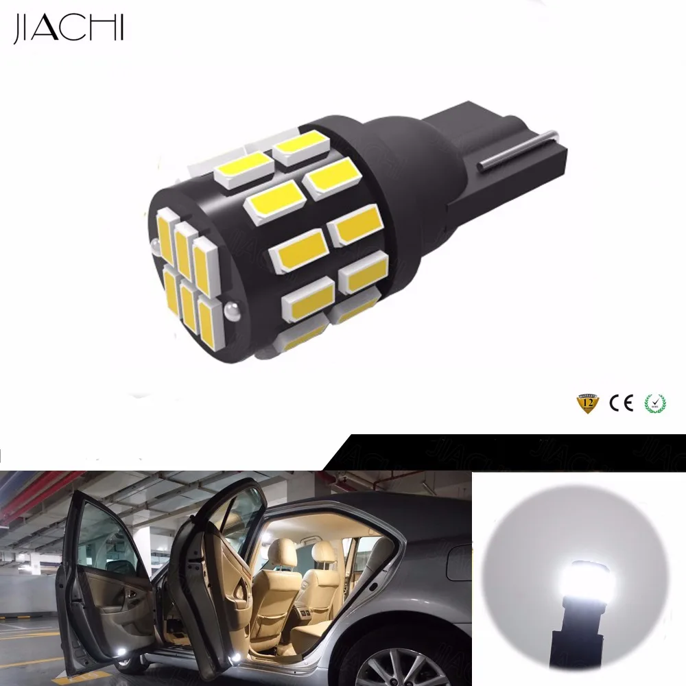 

Jiachi 2PCS W5W T10 Led Bulb Auto Trunk Car Lamp 3014Chip 30SMD 194 501 License Plate Light Car Interior Dome White 12-24V