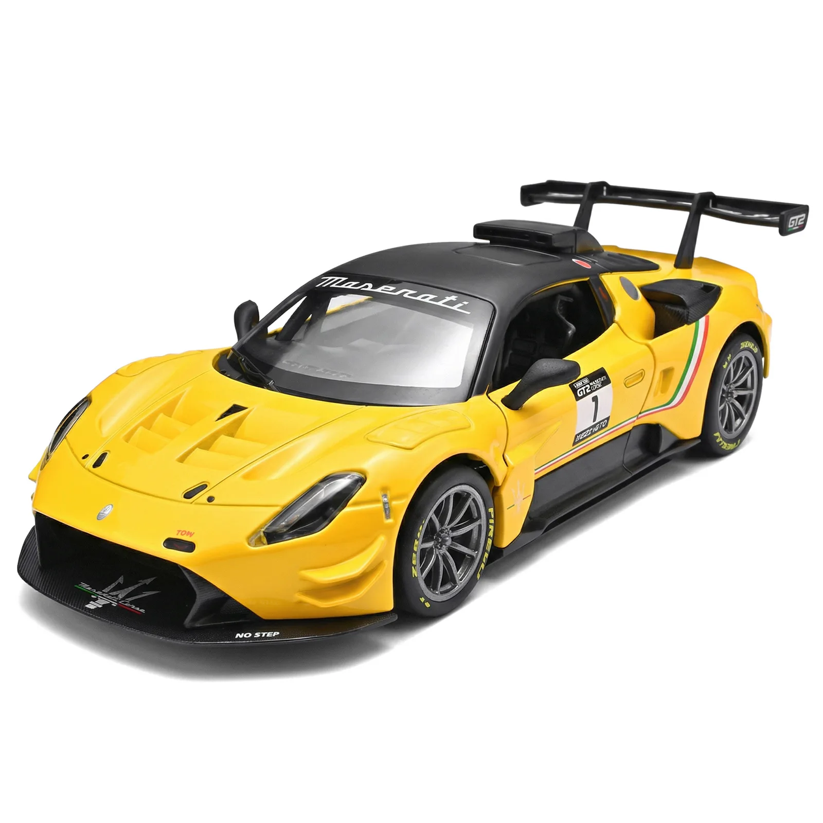 1: 24 Maserati GT2 lega suono e luce modello di auto sportiva simulazione inerzia ragazzo giocattolo regalo per bambini collezione avanzata