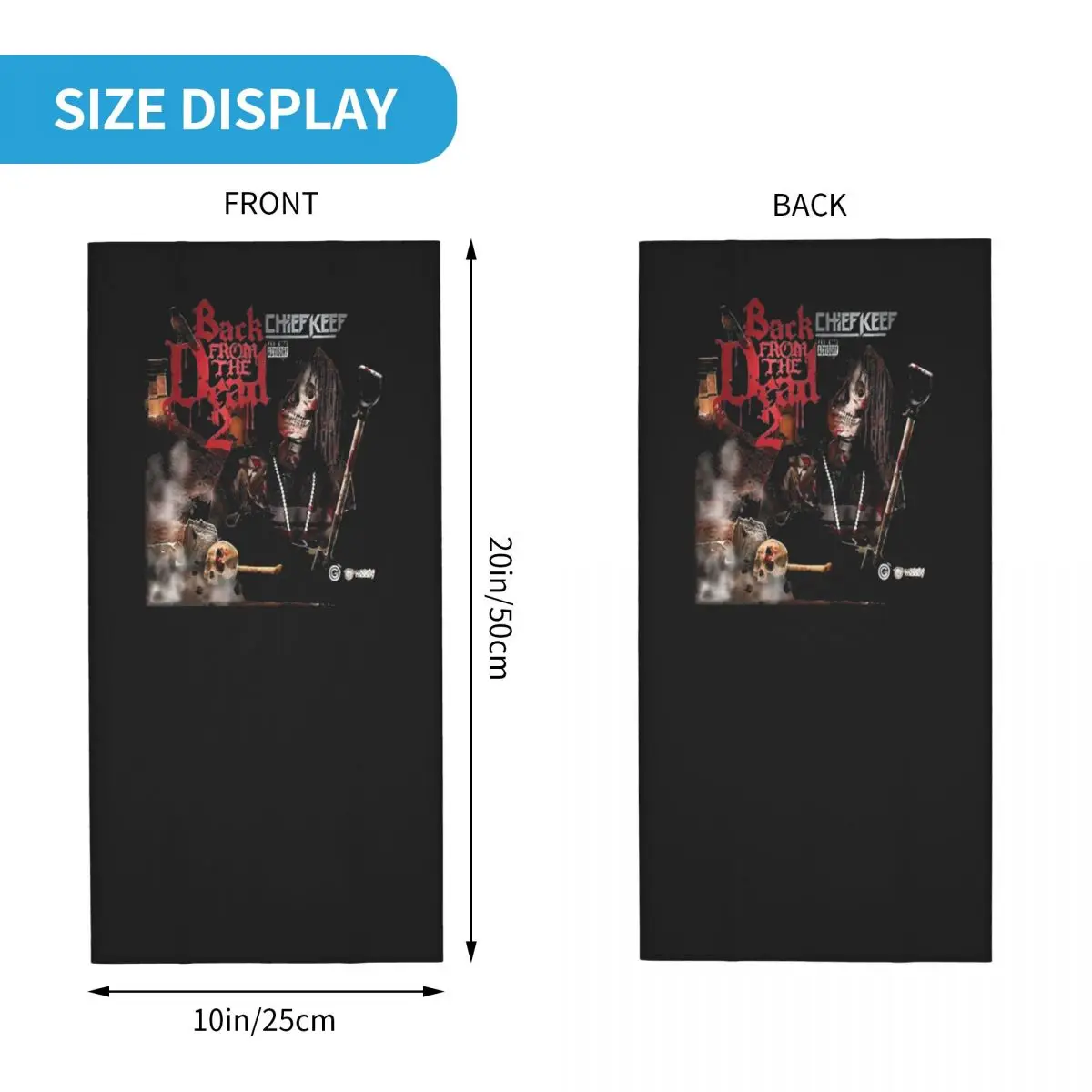 Chief Keef Back From The Dead Bandana Neck Gaiter Printed Balaclavas Wrap Scarf Multifunctional Headwear Riding for Men Women image 6