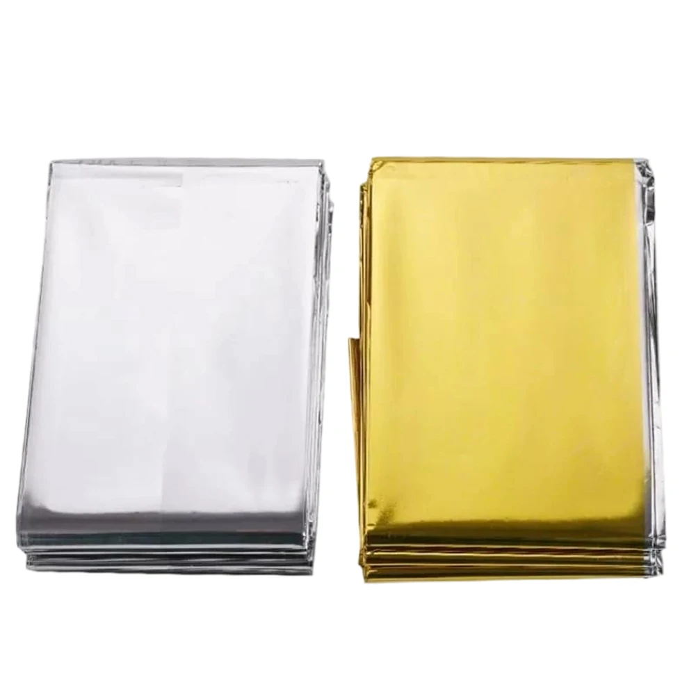 Lightweight Thermal Blanket Aluminum Foil Waterproof Windproof Multifunctional Reflective Signal Ground Mat 130x210cm