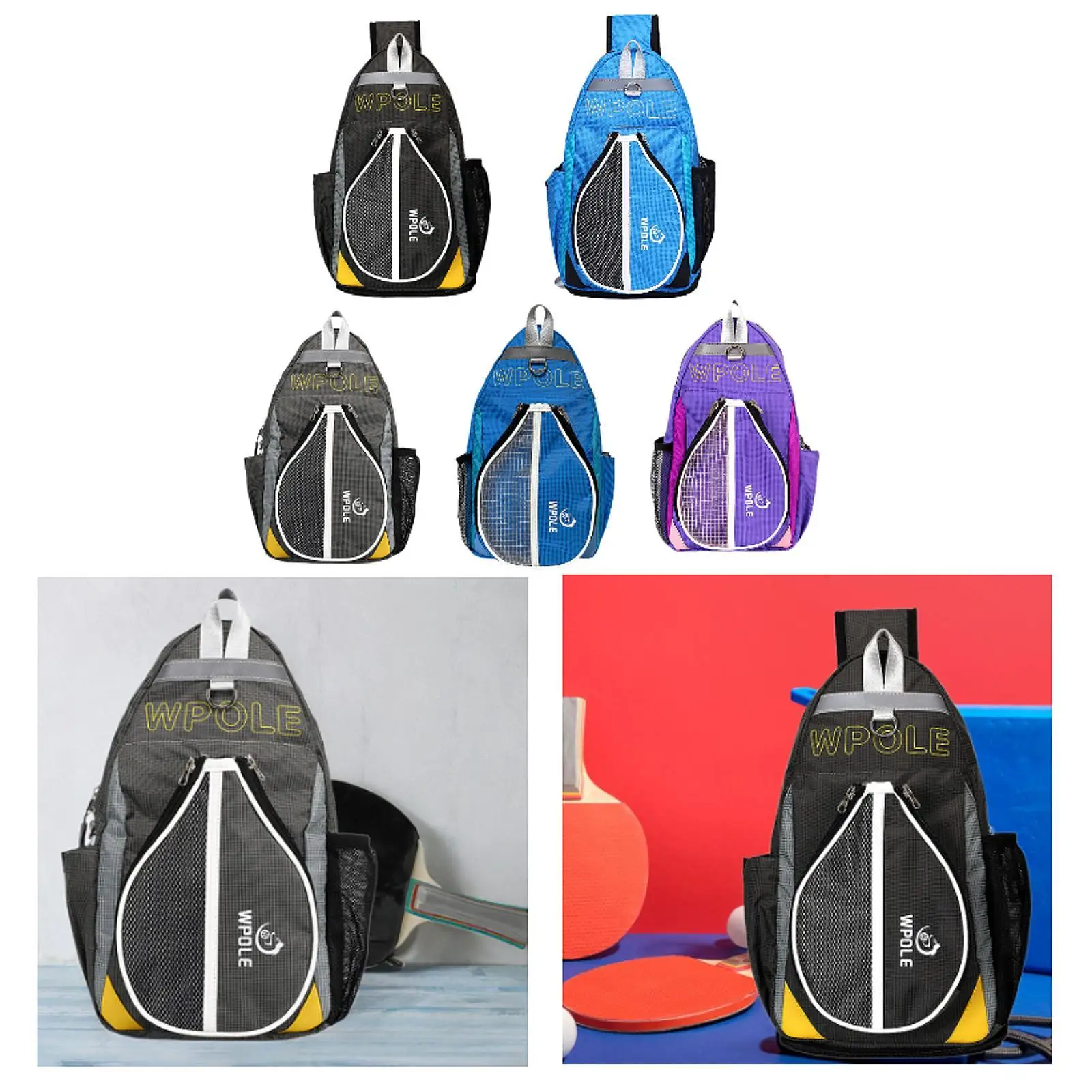 Bolsa de tenis de mesa para mujer, bolsa de transporte con bolsillo de malla, bolsa de Ping Pong resistente para entrenamiento de viaje, paletas de Pickleball