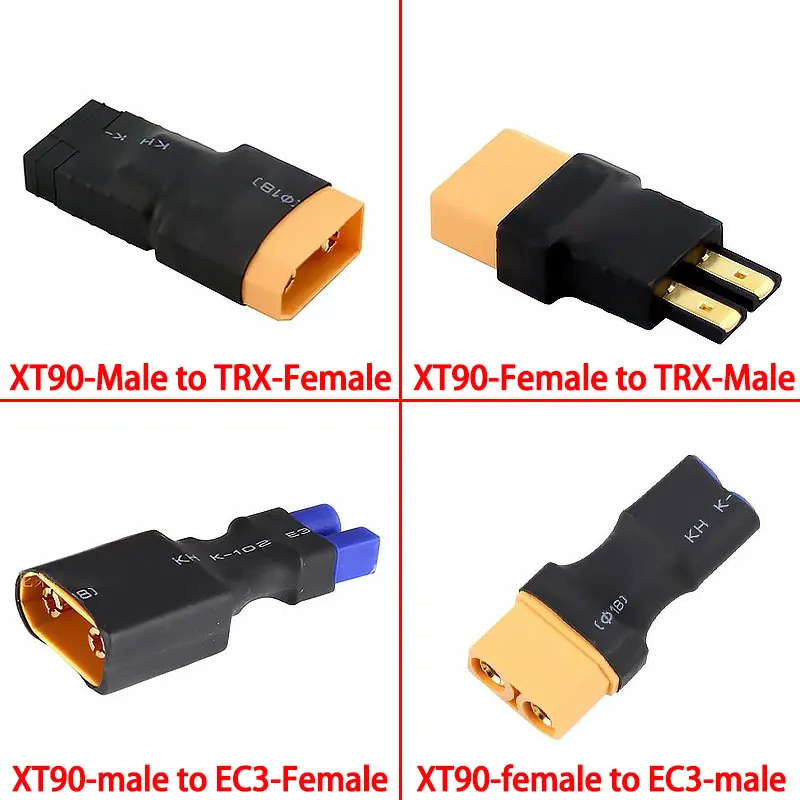 

XT90 Male Female Plug to TRX EC3 Plug Adapter For RC Helicopter Quadcopter LiPo Battery Plug Connector