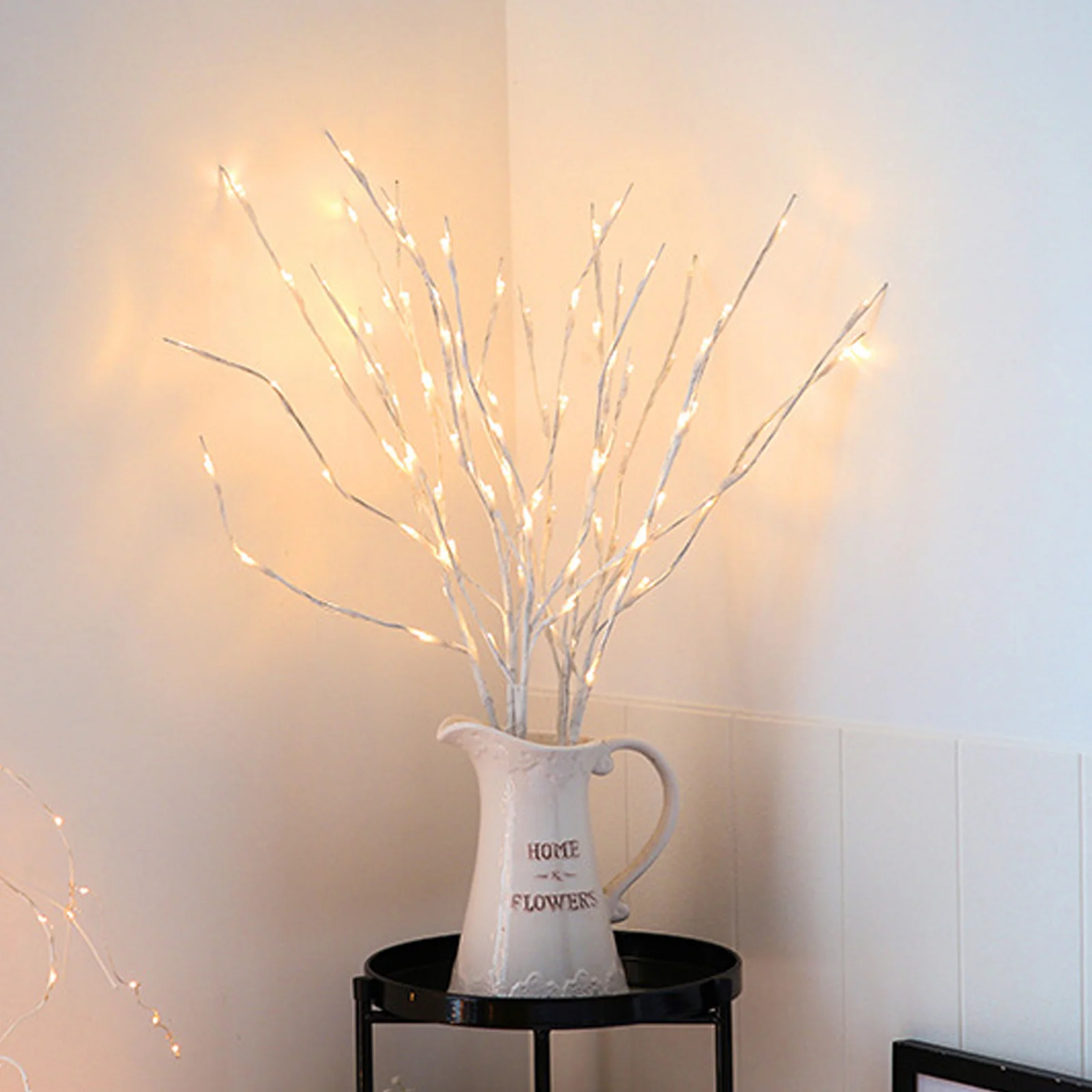 

2pcs Led Birch Branches Light Warm Night Lamp For Home Decor Indoor Lighting Desktop Vase Diy Simulated Tree Lamp Branch Lights