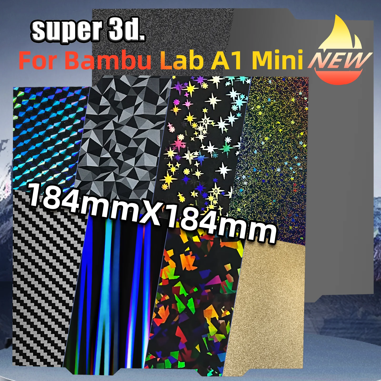 

PEO пластина для Bambu Lab A1 Mini, сборная пластина из ПЭТ углерода, двухсторонний пружинный стальной лист PEI H1H пластина для Bambulab A1 Mini
