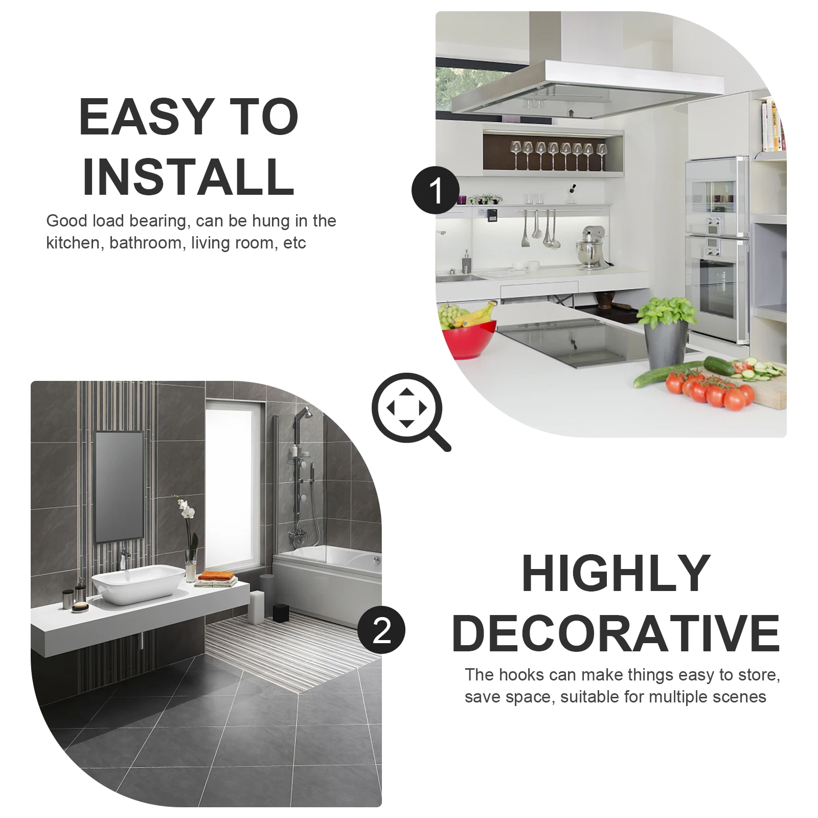 

Magnetic Rotating Hooks High Quality 360 Degree Heavy Duty Kitchen Bathroom Storage Space Saving Hooks