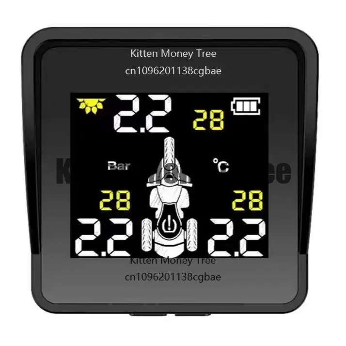 

Солнечная беспроводная система контроля давления в шинах Мотоцикл TPMS Монитор давления в шинах ЖК-дисплей 3 внешних датчика