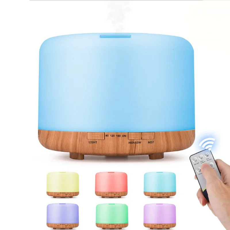 Aroma Diffuser, 500ml Aromatherapy Oil Diffuser with 7-Color Light, Timer-Adjustable Fog Mode Setting