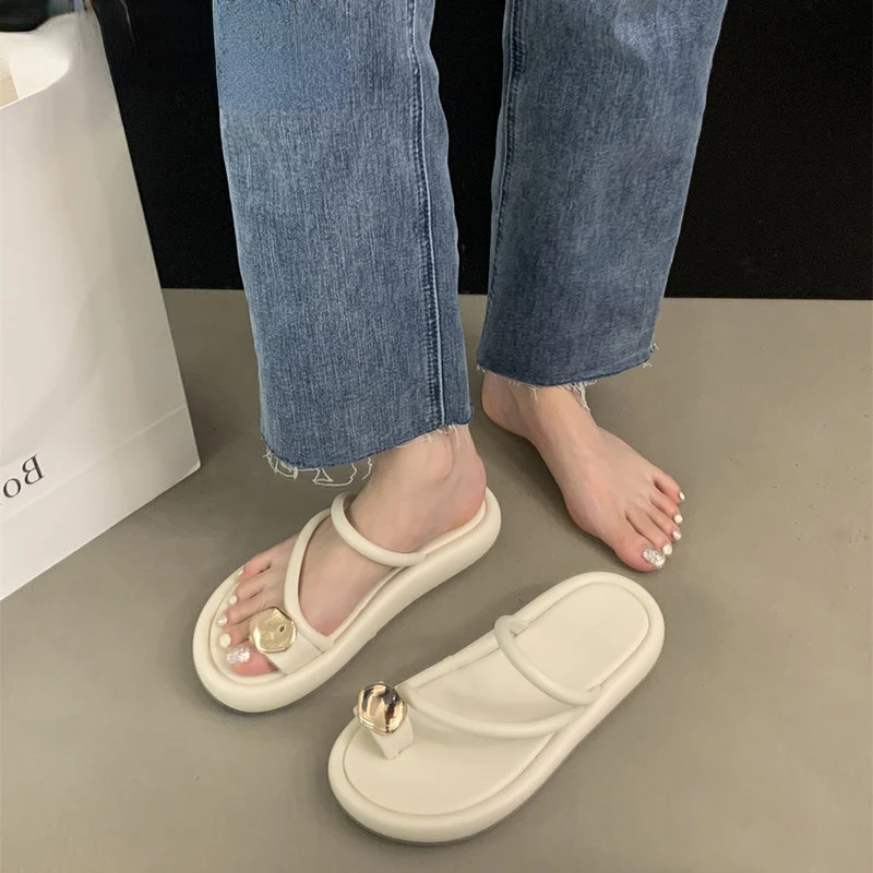 Platform Split Toe High Heel Sandals Women New Summer Fairy Style Slanted Heel Strap with Skirts Beach Sandals Open-toed Sexy