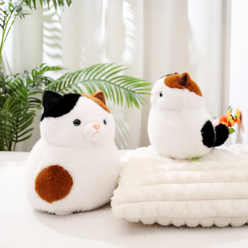 Cute Cat Plush Toy Calico Cat Plush Doll Baby Companion Toys Baby Soothing Toys Soft Stuffed Animal Cat Doll Kids Birthday Gift